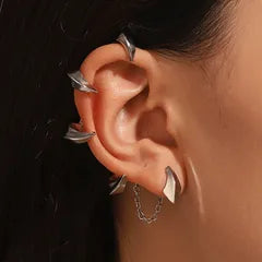 Chrome Fang Earring