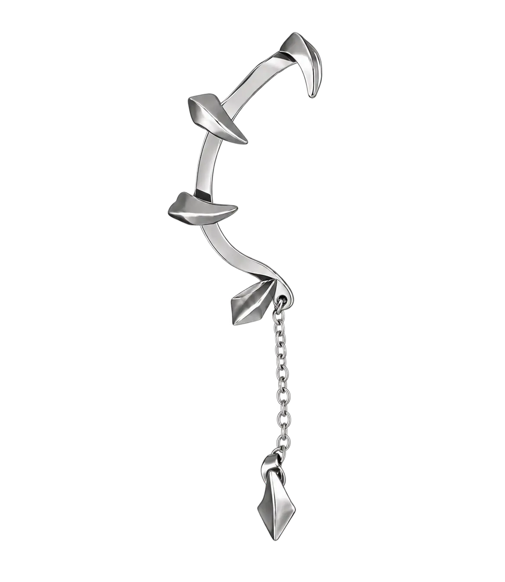 Chrome Fang Earring