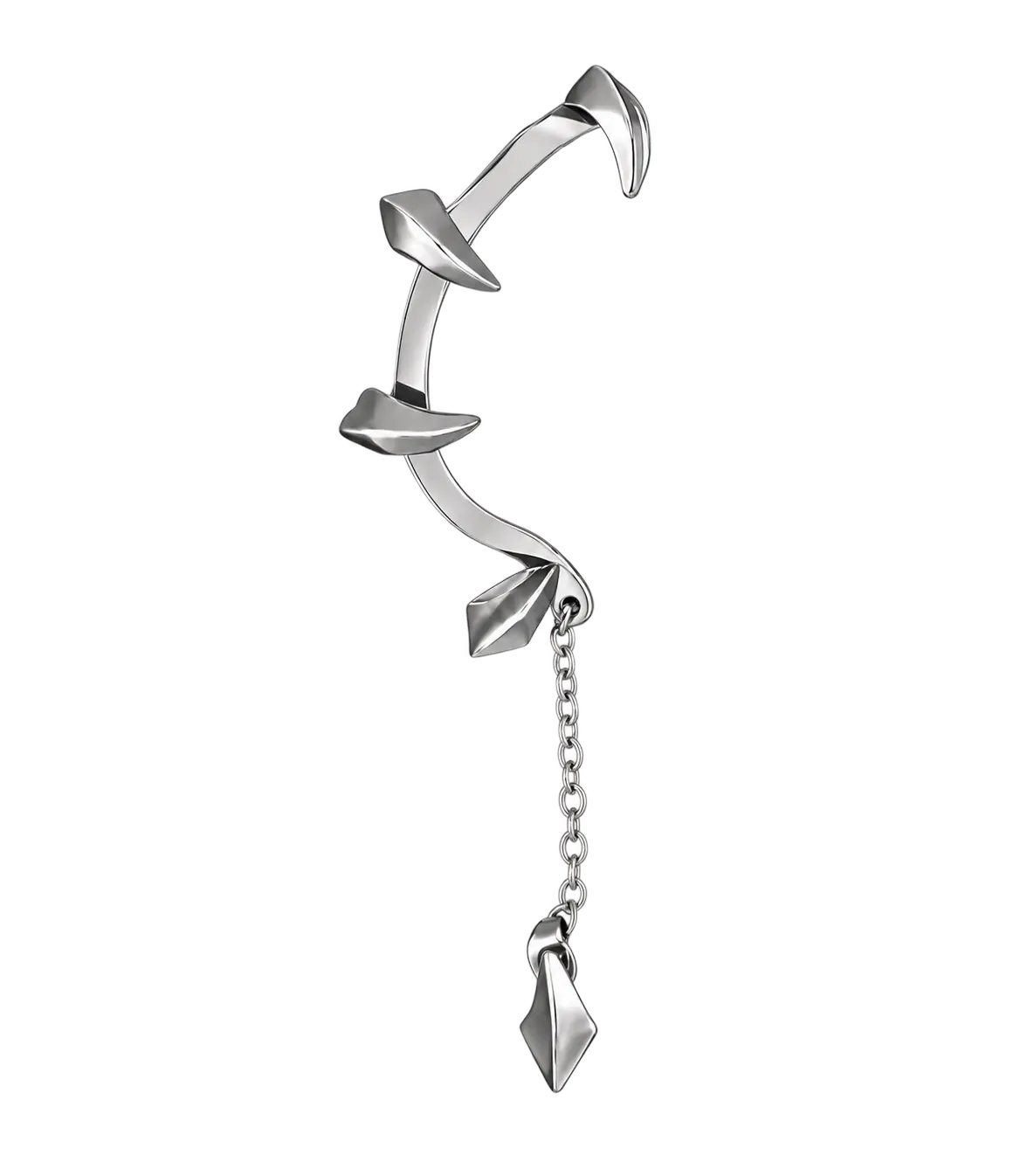 Chrome Fang Earring