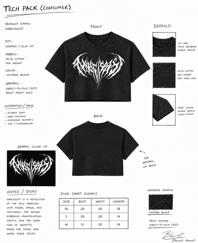 "Narcissist" Crop Top - Streetgen"Narcissist" Crop Top